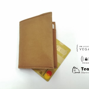 Stadhuset Vegan Leather slim wallet - Tearojoy, RFID protection