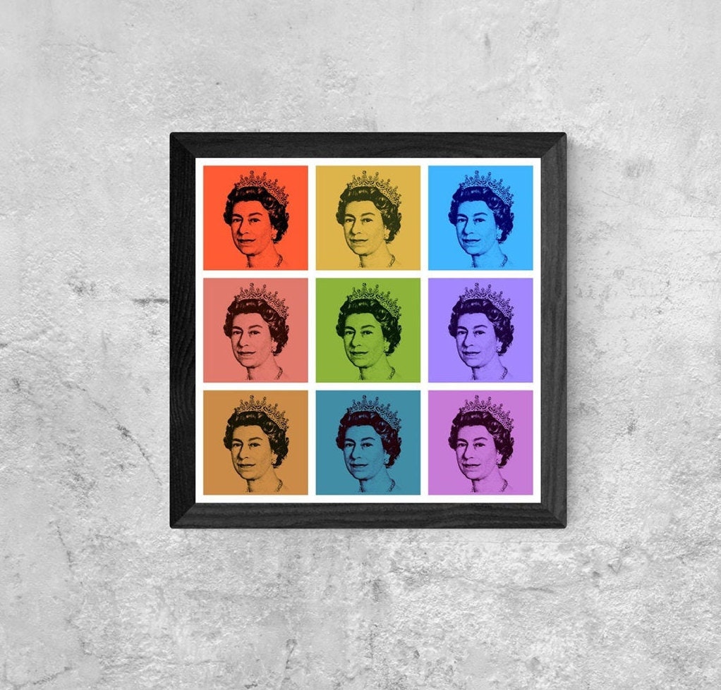 Queen Elizabeth Pop Art Andy Warhol Kunstdruck Etsy