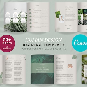 Modello di lettura per coach di Human Design. Perfetto per coach spirituali. Modello Canva, Proiettore, Manifesto, Generatore, Riflettore