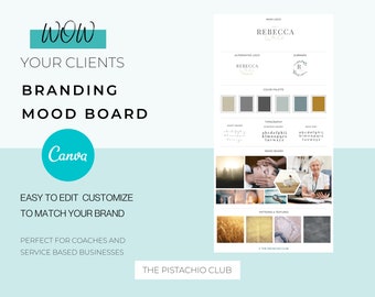 Canva Predesigned Brand Board for a Coach. Designed for a small business and Consultant. Logo Set. Mood Board. Branding.