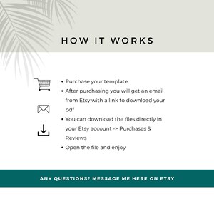 Digital download instructions showing how to purchase the holiday EFT PDF on Etsy, access the download through Purchases and Reviews, and open the files after purchase.