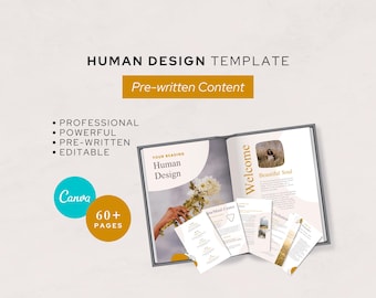 Plantilla de lectura de diseño humano en Canva: más de 60 páginas preescritas para clientes (descarga instantánea y editable)