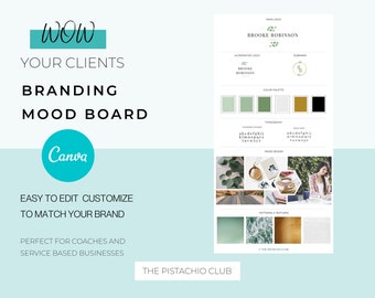 Canva Predesigned Brand Board for a Coach. Designed for a small business and Consultant. Logo Set. Mood Board. Branding.