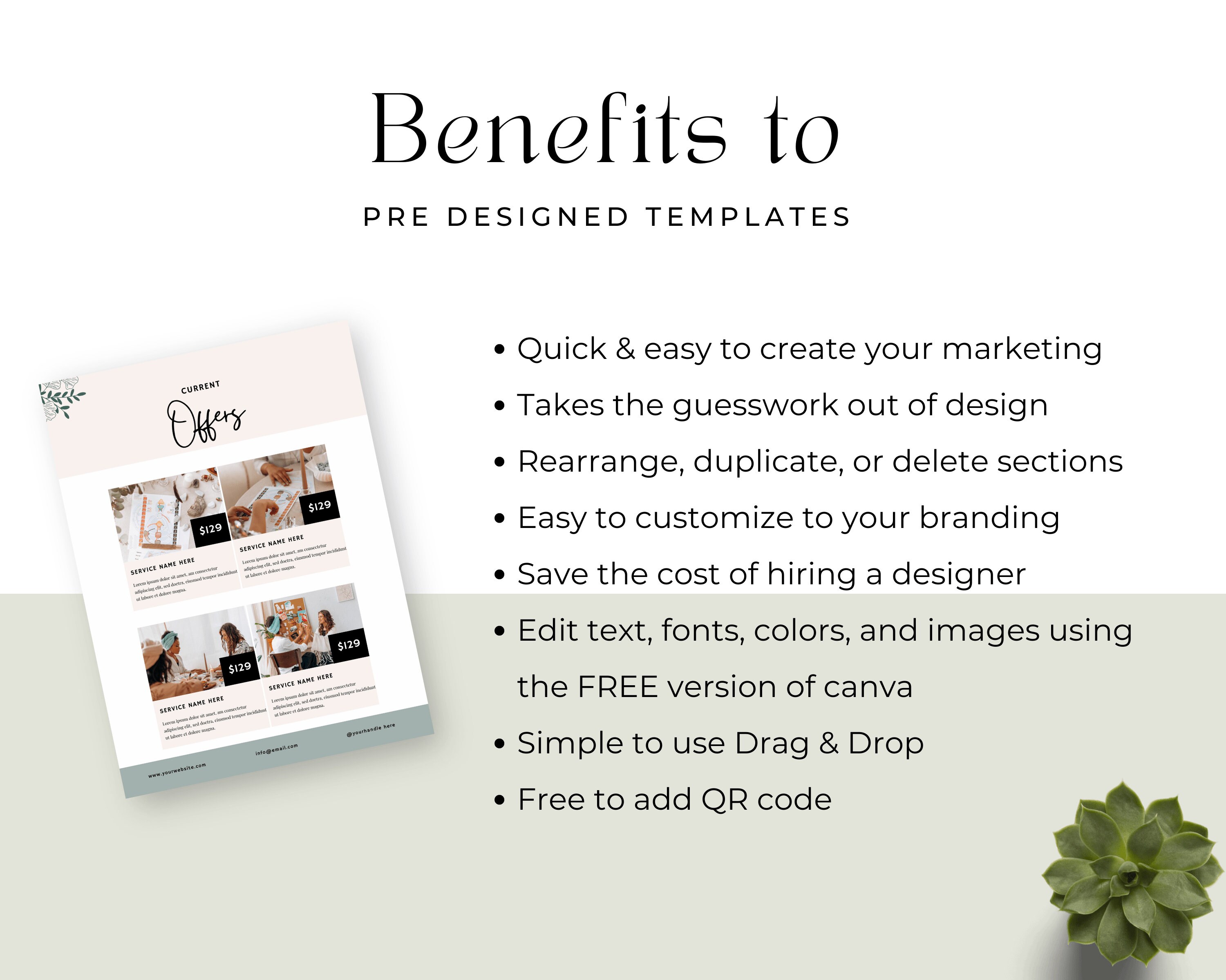 Editable Price List Template, DIY Small Business Printable Pricing ...