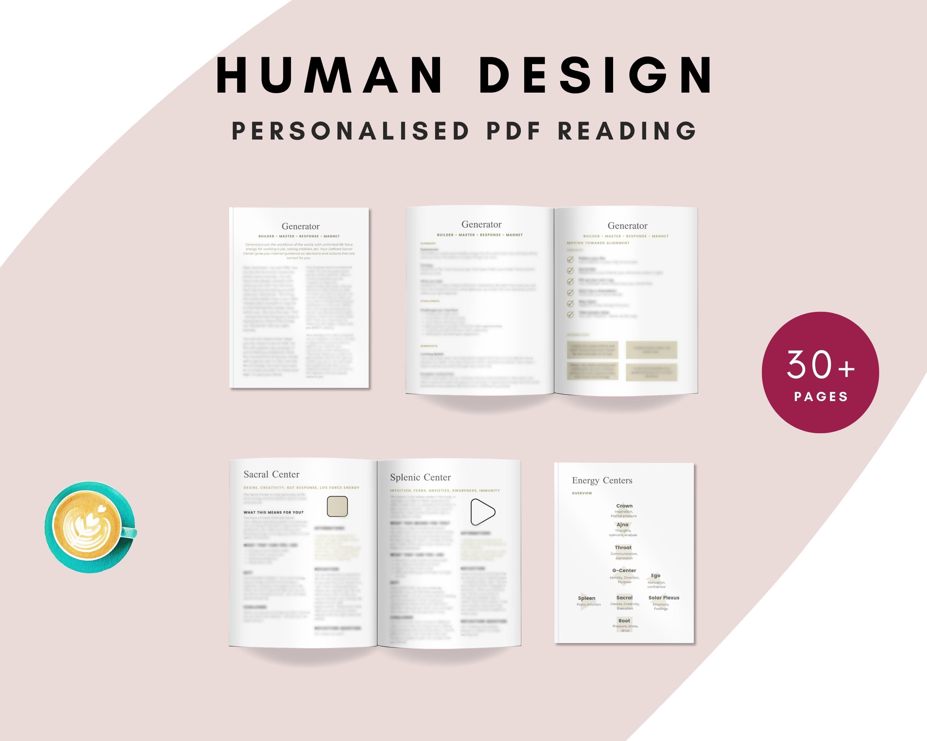 Personalized Human Design Chart Reading Bodygraph Analysis (PDF Report