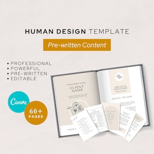 Human Design Reading Canva Template | Minimalist Design | (Editable Digital Download)