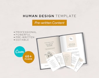 Plantilla de Canva para leer diseño humano / Diseño minimalista / (Descarga digital editable)