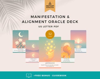 Printable Oracle Card Deck: 52 Spiritual Guidance Cards (Digital Download
