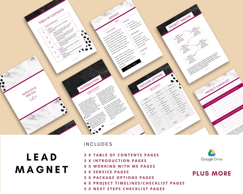 Google Slides Price List and Pack Lead Etsy