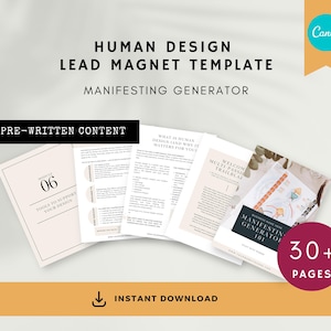 Manifesting Generator Human Design eBook | Canva Lead Magnet Template (PDF)