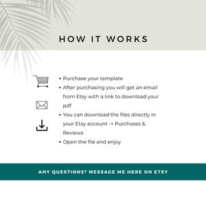 Digital download instructions showing how to purchase the holiday EFT PDF on Etsy, access the download through Purchases and Reviews, and open the files after purchase.