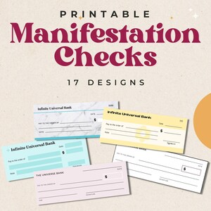 Money Manifestation Checks | Law of Attraction Printable (PDF)