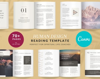 Canva Human Design Reading Template for Human Design Coaches,  Projector, Manifestor, Manifesting Generator, Generator, Reflector, Bodygraph