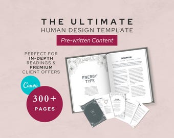 Human Design Reading Canva Template | Pre-written Spiritual Coach Client Ready Content (Instant Digital Download)