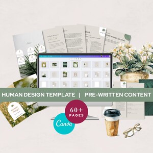 Human Design Canva reading guide - pre-written and beautifully formatted with editable content to attract and engage coaching clients