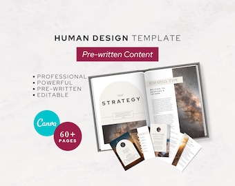 Plantilla de lectura de diseño humano / Informe listo para el cliente / Plantilla editable de Canva (descarga digital)