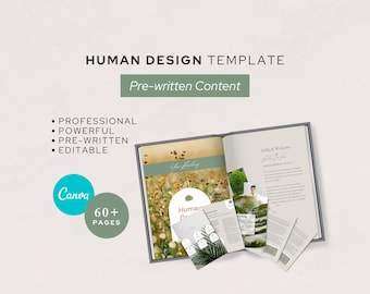 Plantilla de lectura de diseño humano / Plantilla editable de Canva para coaches (descarga digital)