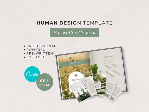 Human Design Reading Template | Editable Canva Template for Coaches (Digital Download)