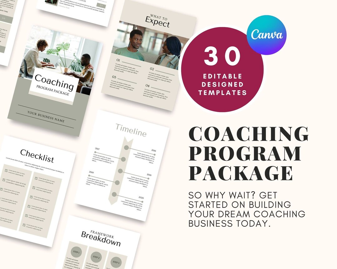 Coaching Package, Canva Template Coaching Program Pricing Guide ...
