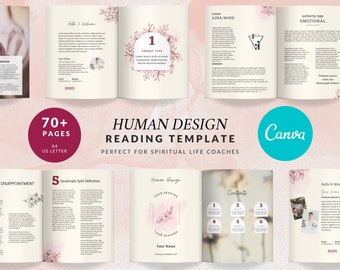 Canva Human Design Reading Template for Human Design and Spiritual Coaches,  Create Personalized HD Reading with a Canva Template Bodygraph