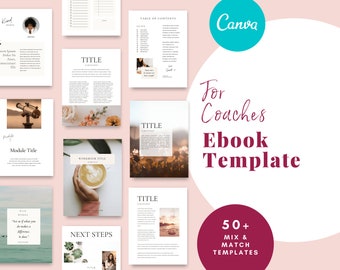Minimalist Canva template for Coaches. Use to create coaching templates, ebooks, workbooks, options, lead magnets and so much more.