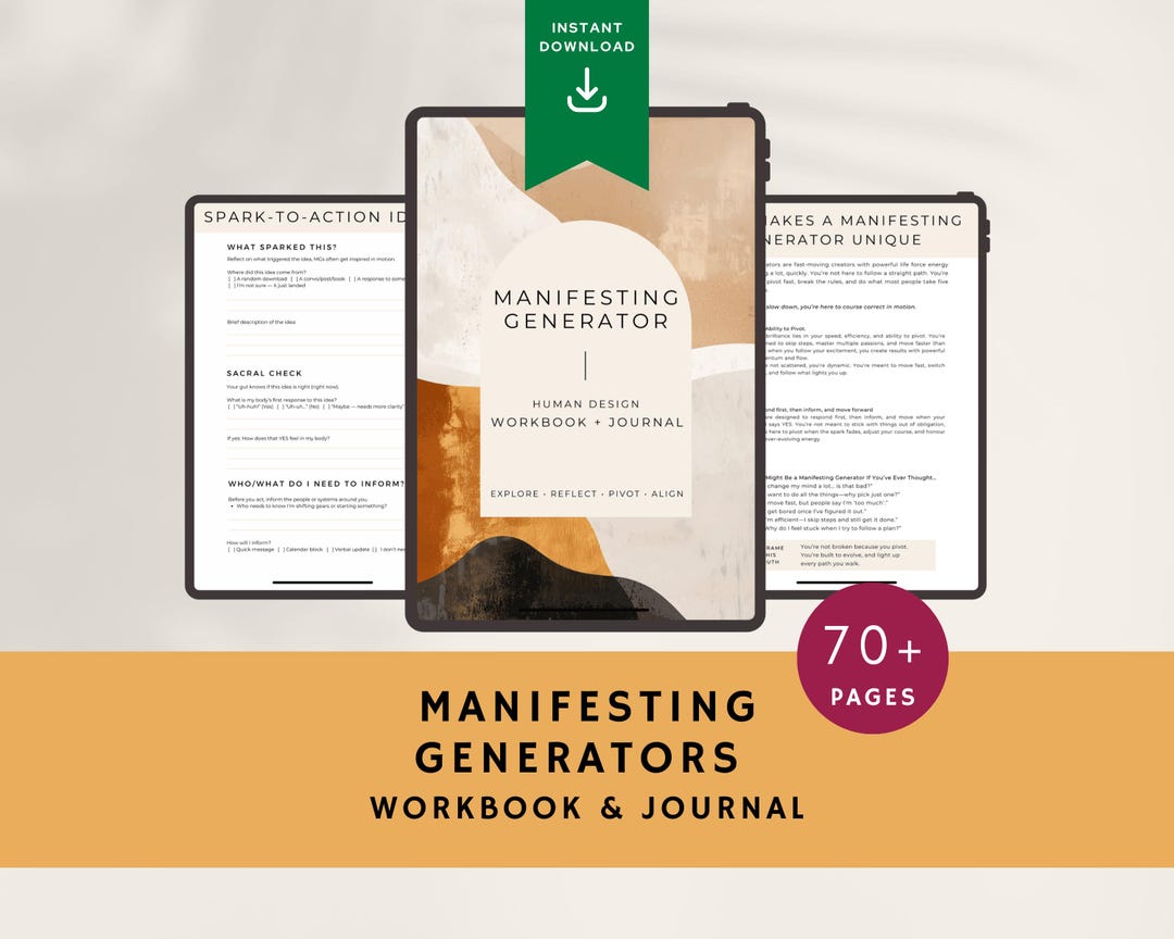 Manifesting Generator Human Design Workbook & Journal | Self-led Guide ...