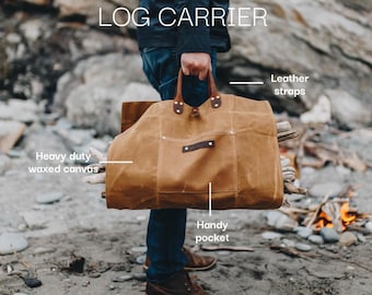 Waxed Canvas Log Carrier