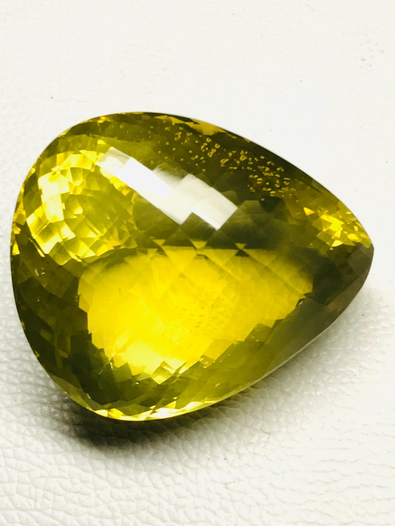 Big Attractive Yellow Lemon Quartz Faceting loose Gemstone,Pear Shape Lemon Gemstone,Antique Lemon Quartz Size 55x46x33mm,467ct
