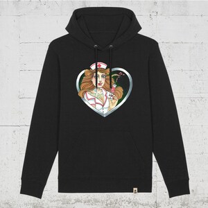 Love Injection | HLP Artists Tattoo-Art unisex Hoodie by Cutekarin - Cubano Ink Munich - organic - vegan - fairwear