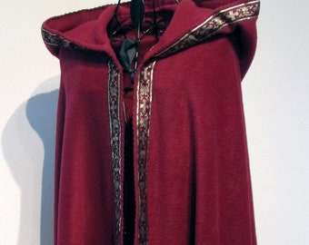 warm hooded cape with border CAPE medieval cape