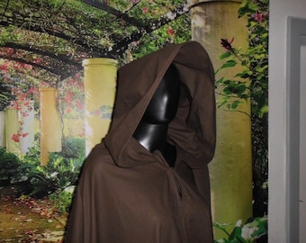 Hooded cloak, lightweight cotton, medieval style