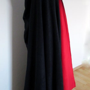 RED BLACK Hooded Cloak Dracula Devil CAPE Cape Cape Gugel image 2