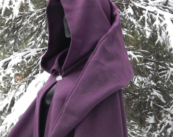 with arm slits - cape wool with hood cape medieval cashmere