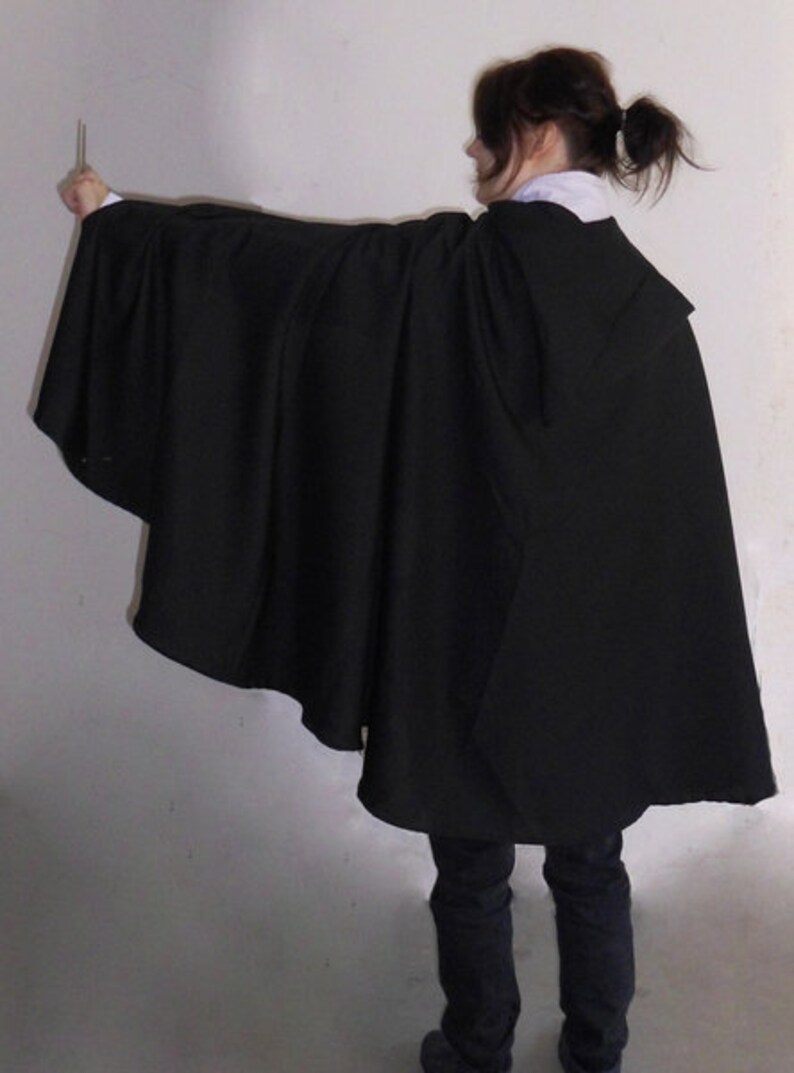 black cape with hood vampire witch Halloween image 6