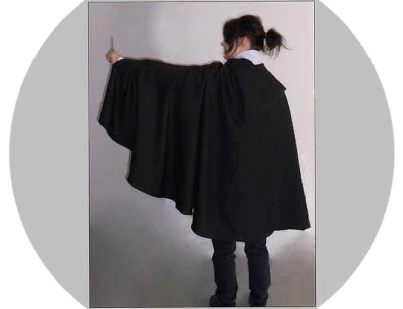 black cape with hood vampire witch Halloween image 5