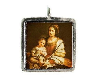 From 15.90 euros: Pendant Holy Mary with the Christ Child Necklace Mother of God with Jesus Catholic jewelry Christian gifts