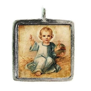 From 15.90 euros: Pendant Blessing Christ Child Child Jesus as World Ruler Jesus Pantocrator Christian Christmas Gifts Communion Necklace