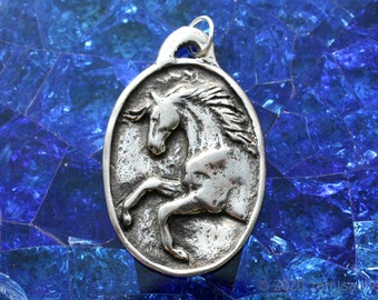 Horse pendant Spirit Horse power animal necklace horse lover jumping horse best friend jewelry rising horse rider gift