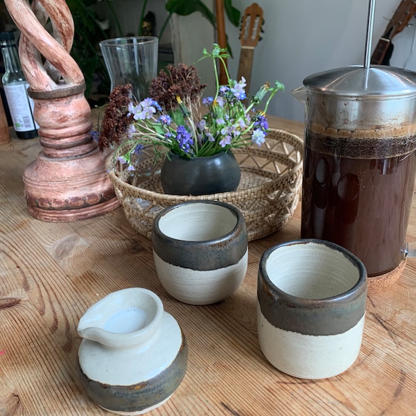 Set of 3 hug mugs and small milk jug