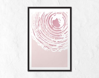 Abstract Pink Tree Rings Wall Art