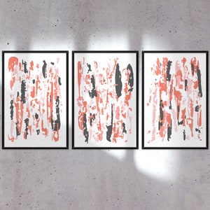 3er Set Abstrakte Birke Textur Wandbilder