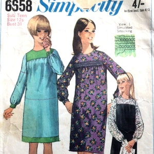 Vintage 1960s Dress Sewing Pattern Simplicity 6658. - Etsy