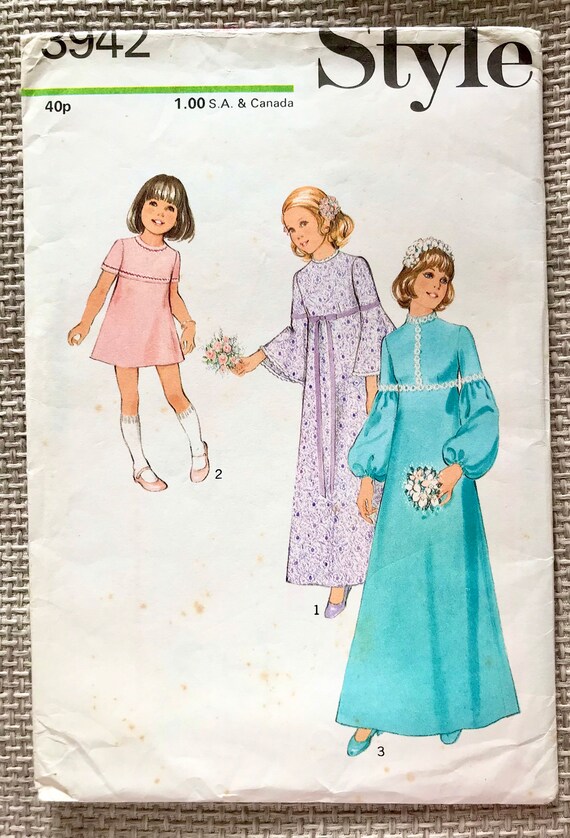 Vintage Bridesmaid Dress Sewing Pattern. Style 3942. - Etsy Vintage Bridesmaid Dress Sewing Pattern. Style 3942. - Etsy