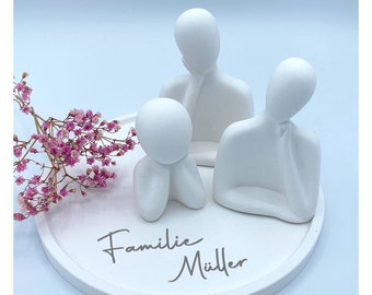 Familie Figuren aus Keraflott Geschenkset mit Name Paar Hochzeit Geburt Einzug