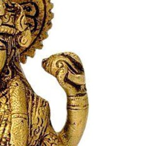 Brass Handmade Standing Hindu God Lord Vishnu Narayana Holding Club Statue Idol Figurine Sculpture Home Decor