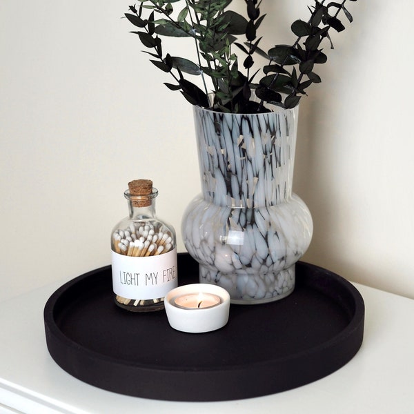 Matte Black Concrete Maxi Tray | Styling Tray | Decorative Tray | Round Black Tray | Vanity Tray | Table Centrepiece Tray