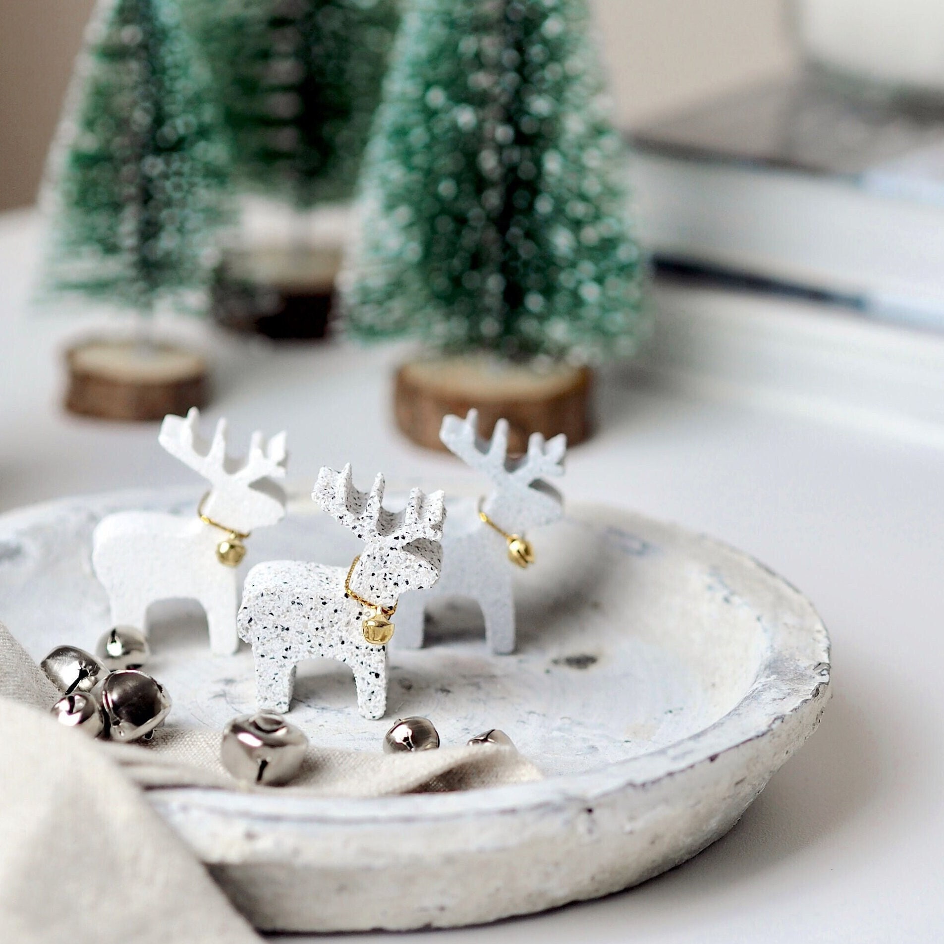 Mini Granit Rentier Weihnachtsdekor Weihnachten Ornament Porch Dekor Idee