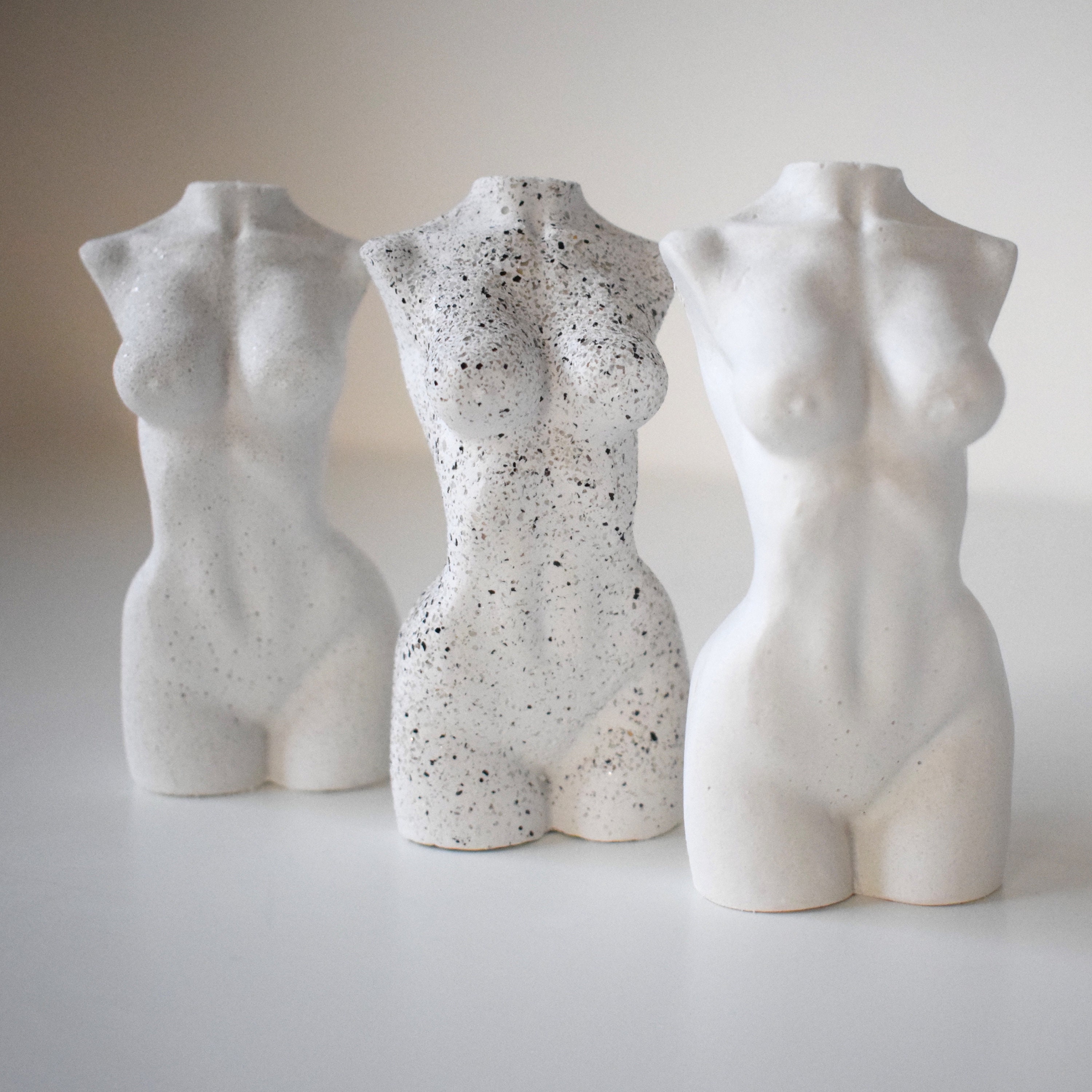 Concrete Body Sculpture Torso Art Women's Body Figure Naked Lady