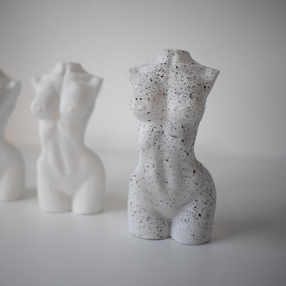 Concrete Body Sculpture Torso Art Women's Body Figure Naked Lady