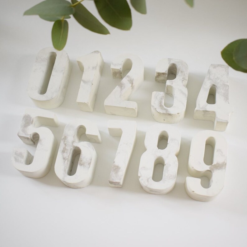 Concrete Numbers Decorative Numbers Home Decor Etsy